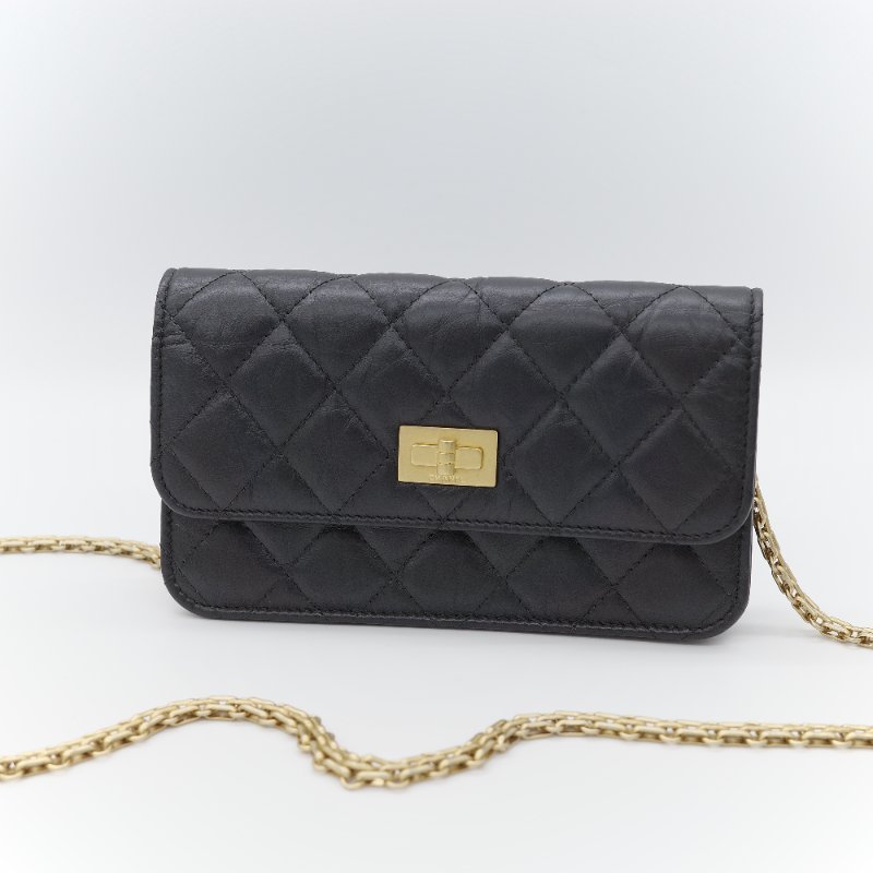 Chanel 香奈兒 2.55 Reissue WOC 黑色 小牛皮 鍊條包 斜掛包-2