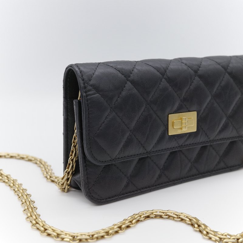 Chanel 香奈兒 2.55 Reissue WOC 黑色 小牛皮 鍊條包 斜掛包-3
