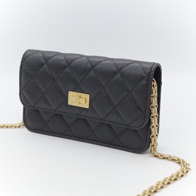 Chanel 香奈兒 2.55 Reissue WOC 黑色 小牛皮 鍊條包 斜掛包-4