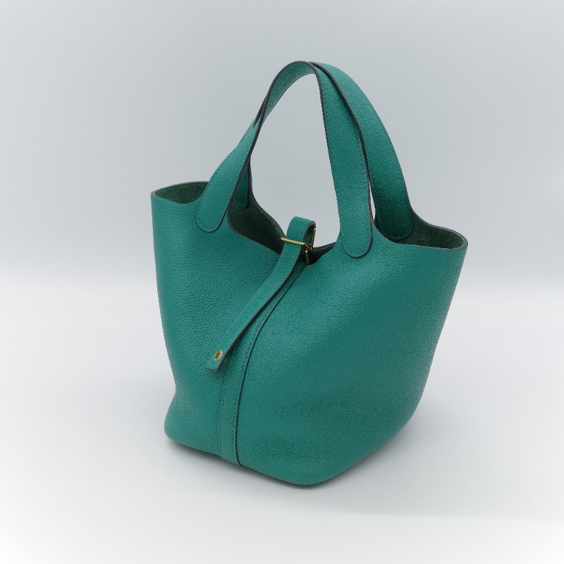 Hermès 愛馬仕 Picotin Lock 18  綠色 TC 小牛皮 手提包-3