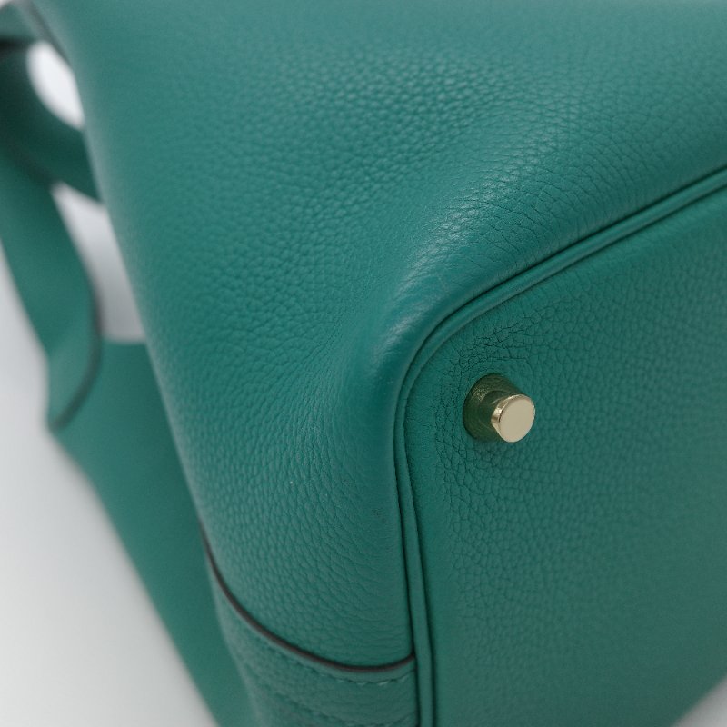 Hermès 愛馬仕 Picotin Lock 18  綠色 TC 小牛皮 手提包-7