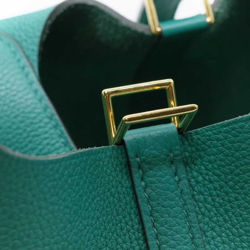 Hermès 愛馬仕 Picotin Lock 18  綠色 TC 小牛皮 手提包-11