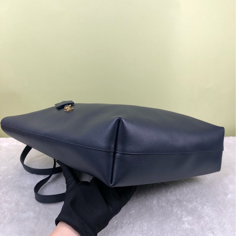 YSL聖羅蘭 深藍色托特包單肩包-6