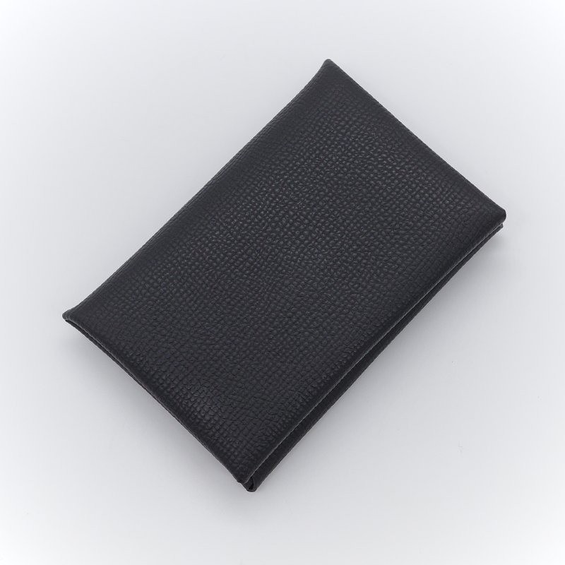 Hermès 愛馬仕  Calvi 黑色 小牛皮 零錢包 卡夾-0