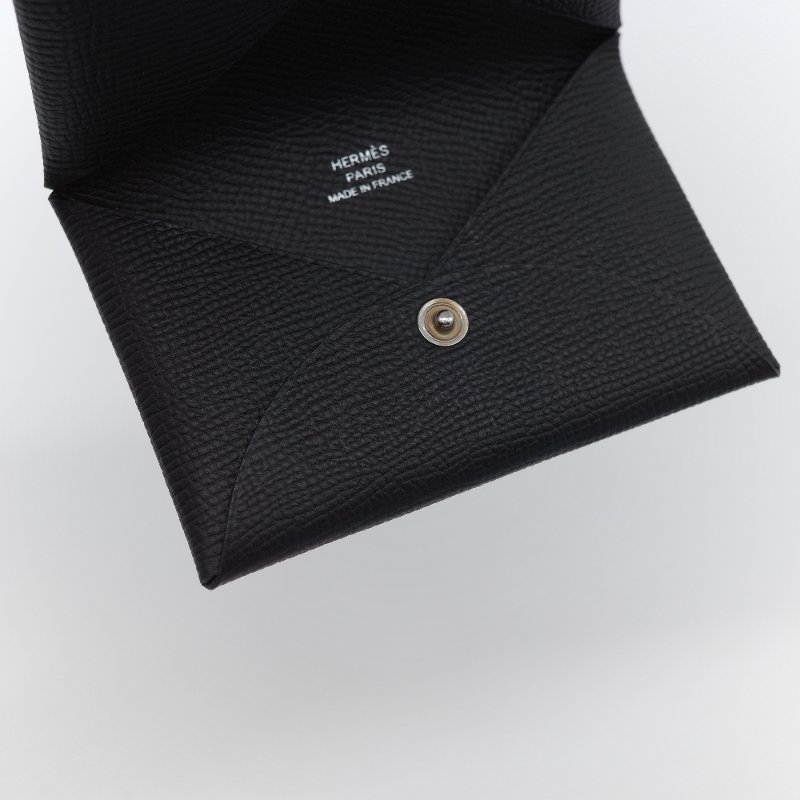 Hermès 愛馬仕  Calvi 黑色 小牛皮 零錢包 卡夾-7