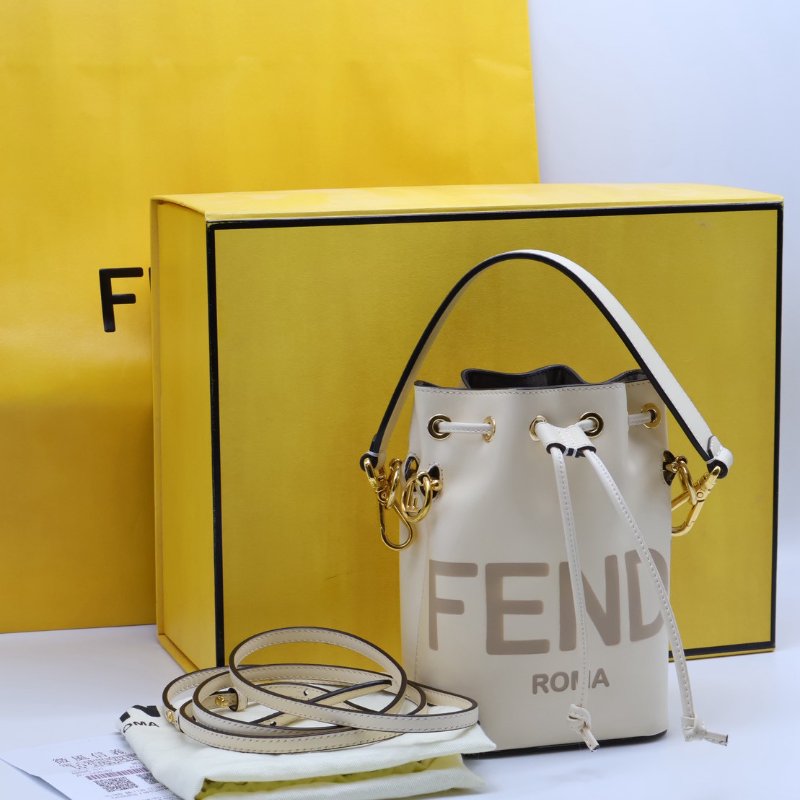 FENDI Mon tresor手提水桶包 - 奶白-18