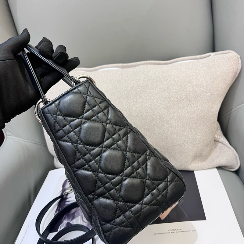 Dior迪奧五格黑銀戴妃包-2