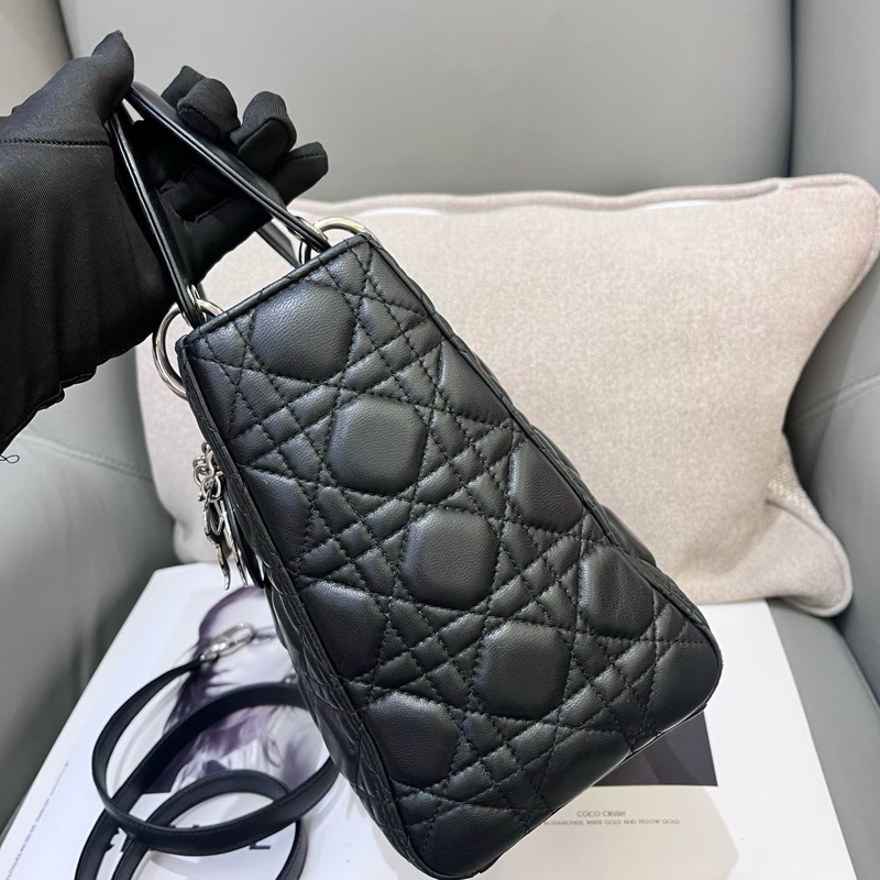 Dior迪奧五格黑銀戴妃包-3