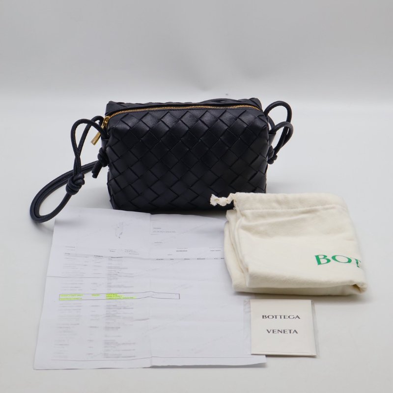 BOTTEGA VENETA Mini loop相機包 - 深藍-13