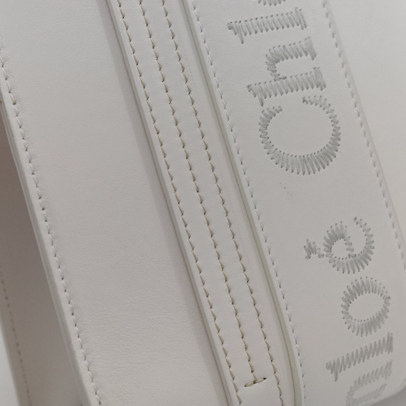 Chloé 蔻伊 Woody small 白色 帆布 小牛皮 手提包 托特包-6