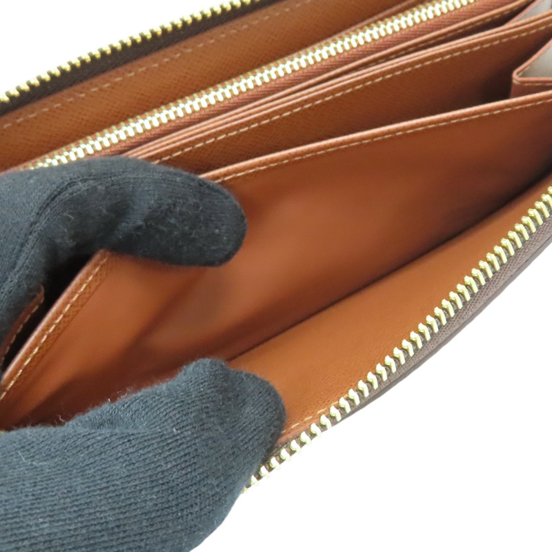 棕色 帆布 Zippy Wallet 拉鍊 長夾【LOUIS VUITTON LV 路易威登】 M42616-7