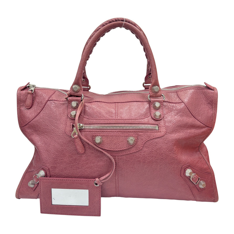 粉色 皮革 Giant Work 機車包 手提包【BALENCIAGA 巴黎世家】 285451-0