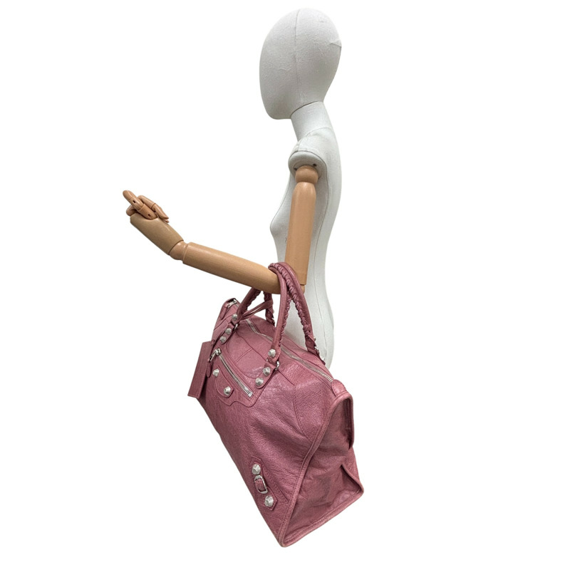 粉色 皮革 Giant Work 機車包 手提包【BALENCIAGA 巴黎世家】 285451-7