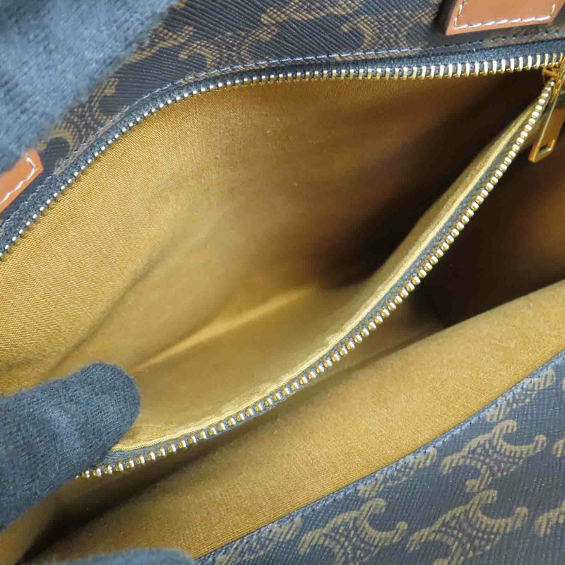 棕色 Triomphe 帆布 Small Vertical Cabas 兩用包【CELINE 賽琳】 191542BZK.04LU-5