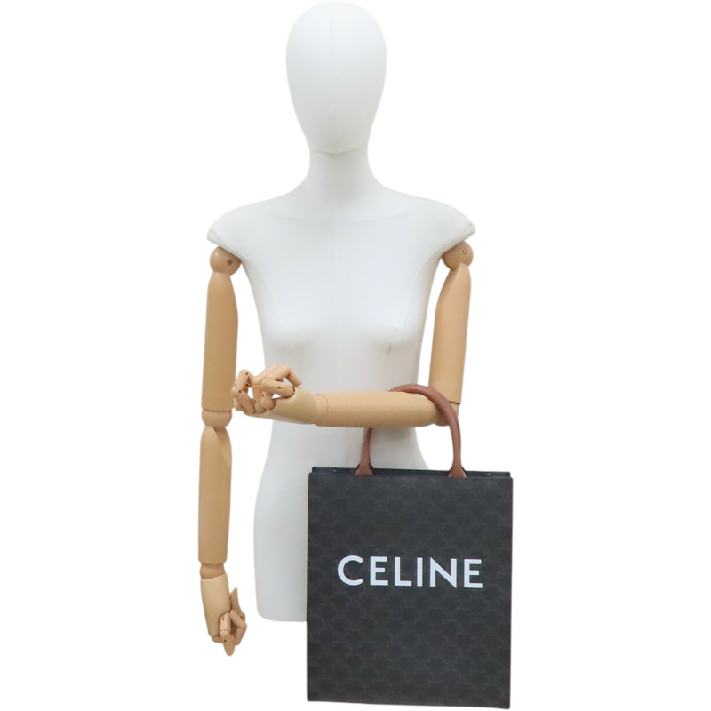 棕色 Triomphe 帆布 Small Vertical Cabas 兩用包【CELINE 賽琳】 191542BZK.04LU-9