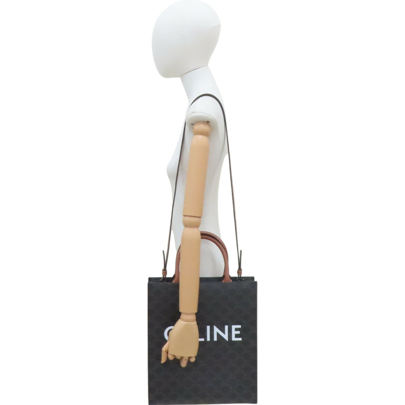 棕色 Triomphe 帆布 Small Vertical Cabas 兩用包【CELINE 賽琳】 191542BZK.04LU-10