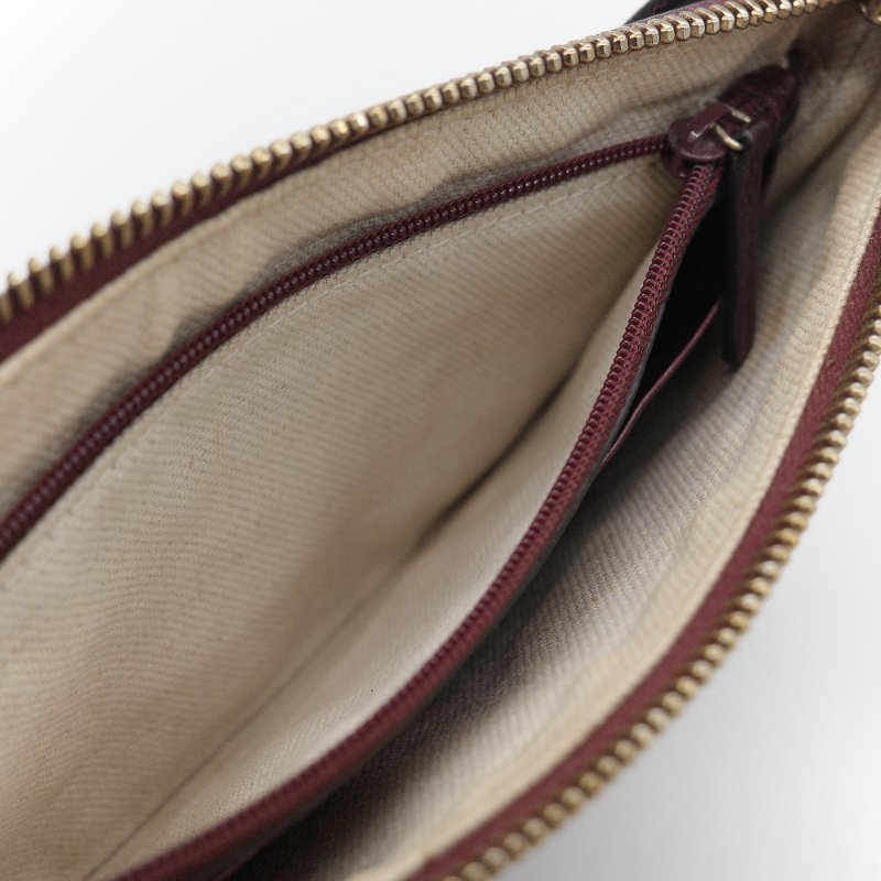 Gucci 古馳 Soho 酒紅色荔枝紋皮革 手拿包-4