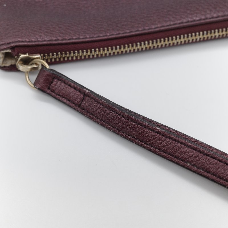 Gucci 古馳 Soho 酒紅色荔枝紋皮革 手拿包-6