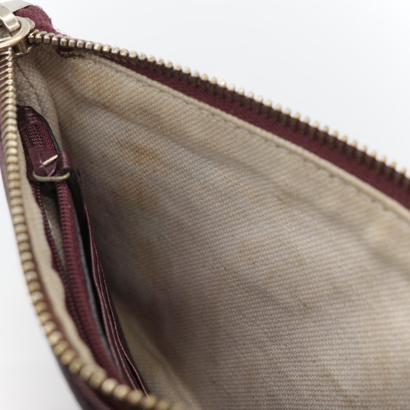 Gucci 古馳 Soho 酒紅色荔枝紋皮革 手拿包-7