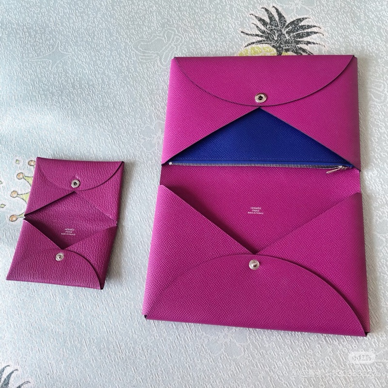 HERMES 愛馬仕 法國藍 二合一 Calvi Pouch ipad套 收納包 手拿包 皮包-3