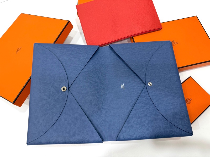 HERMES 愛馬仕 法國藍 二合一 Calvi Pouch ipad套 收納包 手拿包 皮包-5