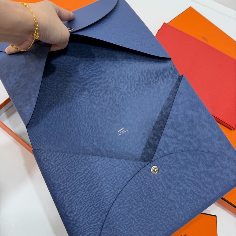 HERMES 愛馬仕 法國藍 二合一 Calvi Pouch ipad套 收納包 手拿包 皮包-6