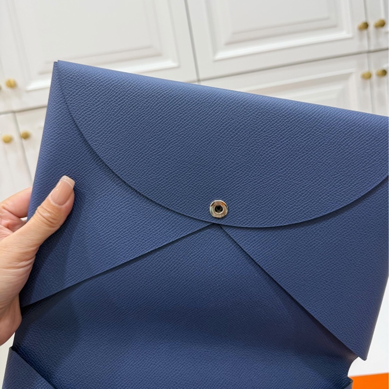 HERMES 愛馬仕 法國藍 二合一 Calvi Pouch ipad套 收納包 手拿包 皮包-8