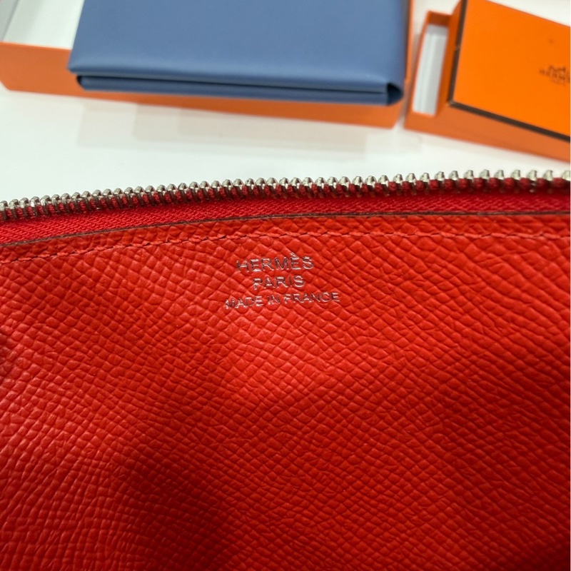 HERMES 愛馬仕 法國藍 二合一 Calvi Pouch ipad套 收納包 手拿包 皮包-12