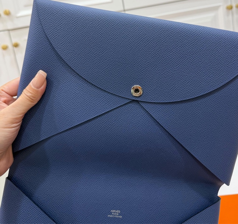 HERMES 愛馬仕 法國藍 二合一 Calvi Pouch ipad套 收納包 手拿包 皮包-16