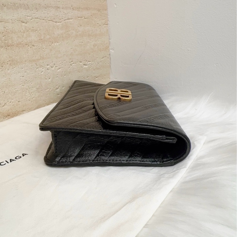 巴黎世家/Balenciaga  黑色金扣信封woc-3