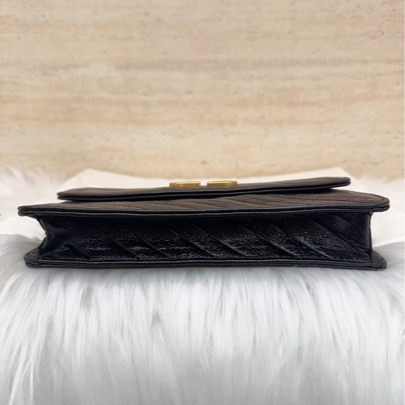 巴黎世家/Balenciaga  黑色金扣信封woc-4