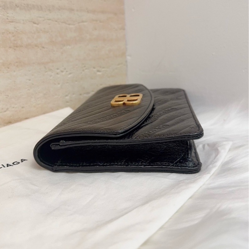 巴黎世家/Balenciaga  黑色金扣信封woc-5
