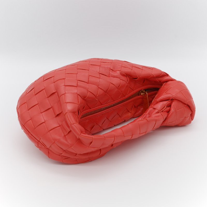 Bottega Veneta 寶緹嘉  Mini Jodie 紅色羊皮 編織手提包-4