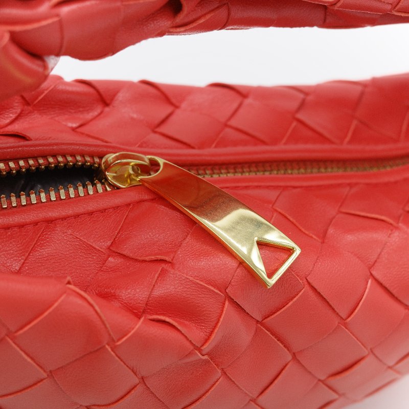 Bottega Veneta 寶緹嘉  Mini Jodie 紅色羊皮 編織手提包-7