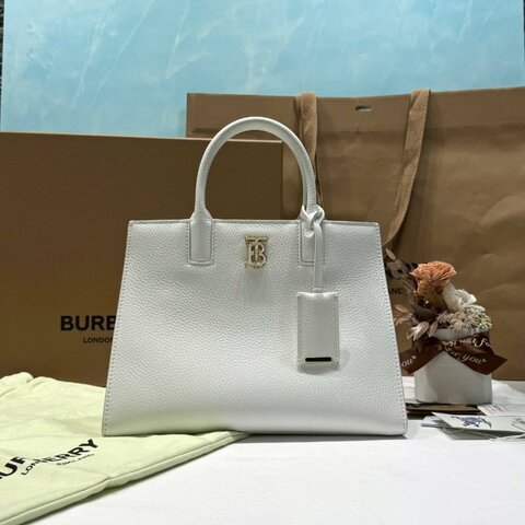 BURBERRY 迷你Frances粒紋皮革手提包
