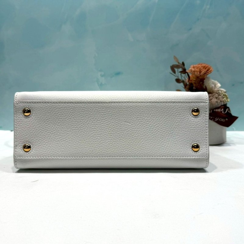 BURBERRY 迷你Frances粒紋皮革手提包-5