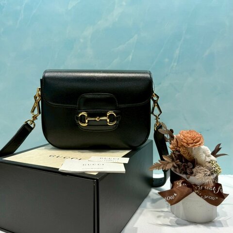 GUCCI 1955 mini全皮革肩背包