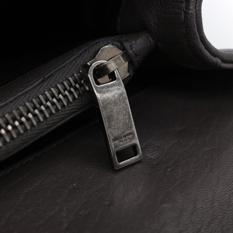 Saint Laurent 聖羅蘭 College 學院包 中號灰色 山形紋絎縫 羊皮 肩背包-16