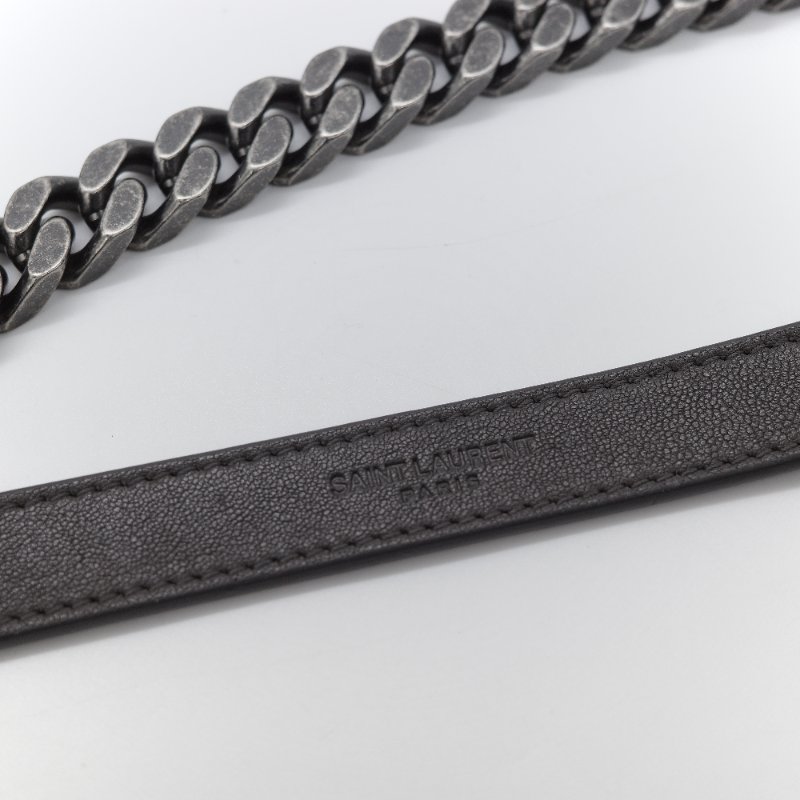 Saint Laurent 聖羅蘭 College 學院包 中號灰色 山形紋絎縫 羊皮 肩背包-20