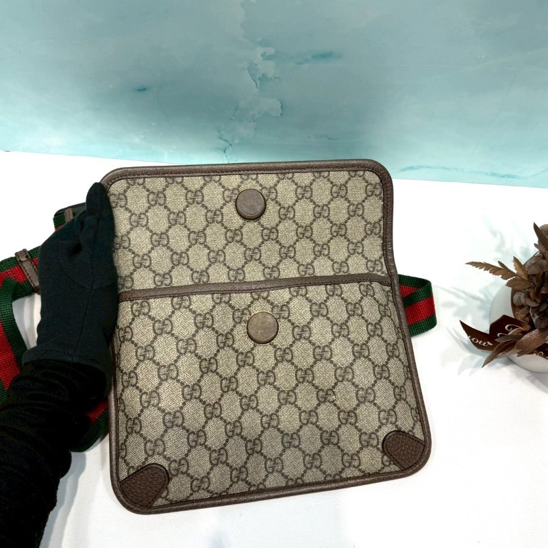 GUCCI Supreme帆布虎頭胸腰包-4