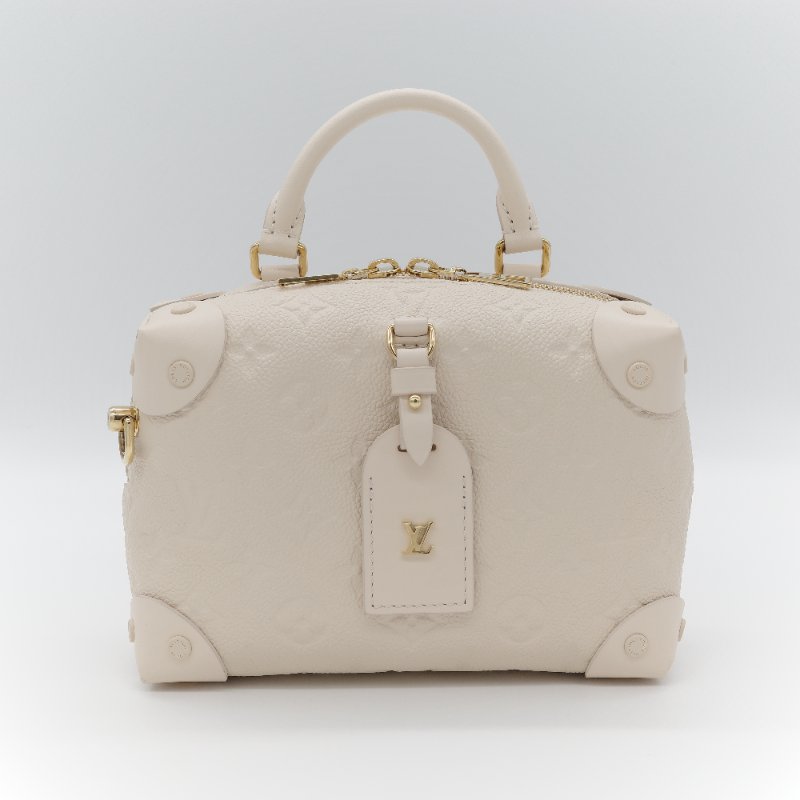 超級新配件全【CP 精選🌟小編推薦】Louis Vuitton 路易威登 Petite Malle Souple 雪白色 老花壓紋牛皮 斜掛包 肩背包-1