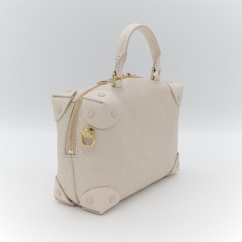 超級新配件全【CP 精選🌟小編推薦】Louis Vuitton 路易威登 Petite Malle Souple 雪白色 老花壓紋牛皮 斜掛包 肩背包-4