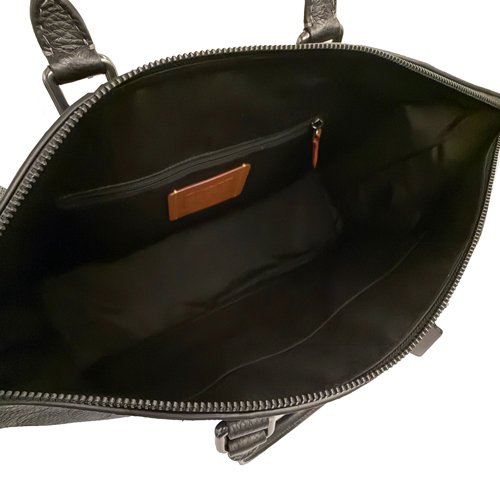 [全新] COACH  壓印C LOGO牛皮手提斜背兩用托特包(大款/黑)-4