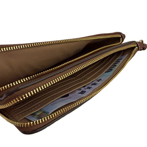 [全新] COACH  格紋織布長夾式雙層大手拿包/零錢包(格紋)-4