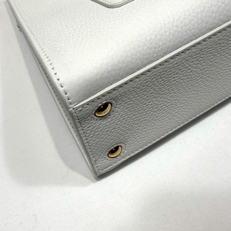 BURBERRY 迷你Frances粒紋皮革手提包-7