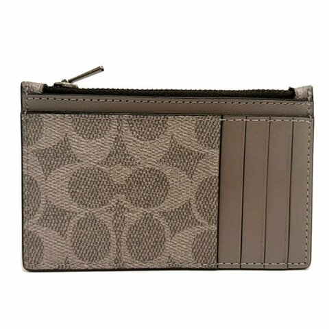 [全新] COACH  C LOGO男款信用卡名片卡夾零錢包(灰)