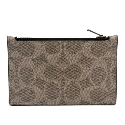 [全新] COACH  C LOGO男款信用卡名片卡夾零錢包(灰)-2