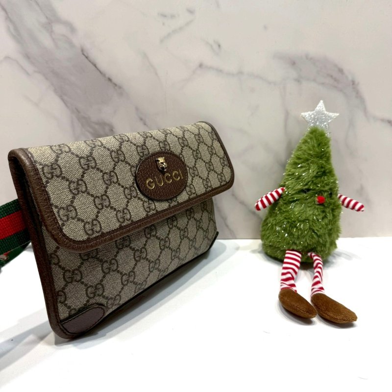 GUCCI Supreme帆布虎頭胸腰包-2