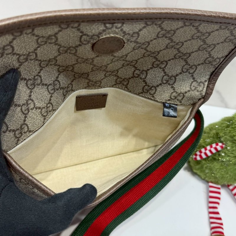 GUCCI Supreme帆布虎頭胸腰包-5