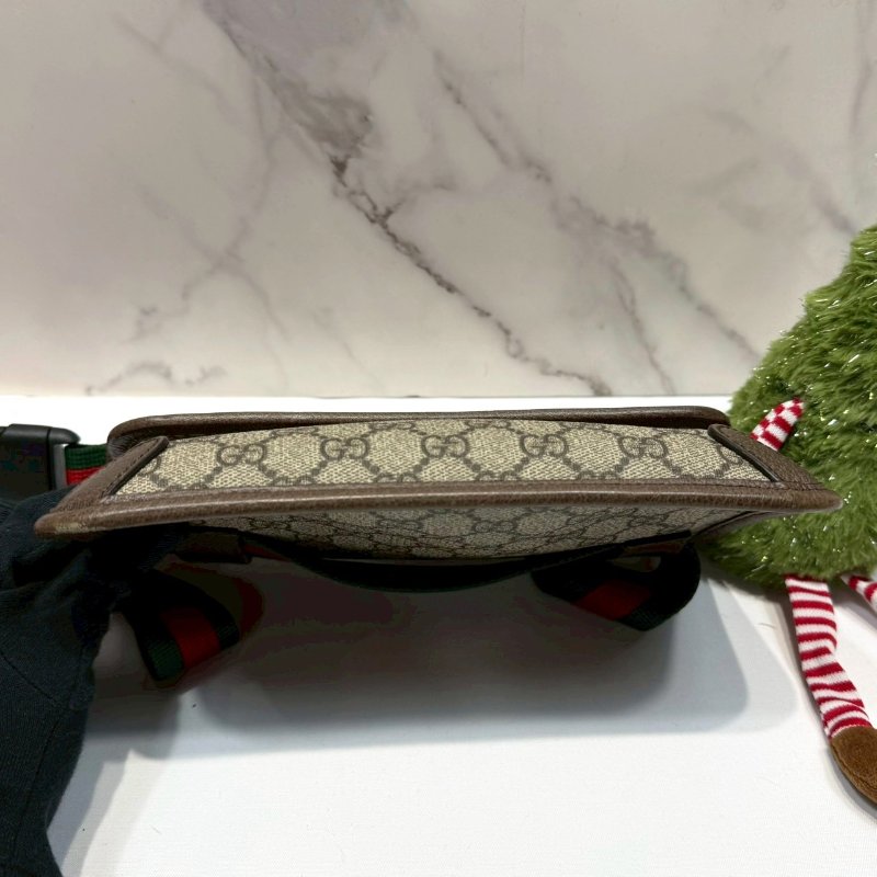 GUCCI Supreme帆布虎頭胸腰包-7